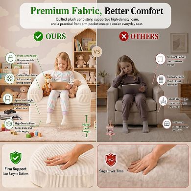 Corduroy Convertible Floor Chair & Sleeper Bed, 2 in 1 Folding Couch Sofa for Apartment Dorm