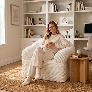 Corduroy Convertible Floor Chair & Sleeper Bed, 2 in 1 Folding Couch Sofa for Apartment Dorm