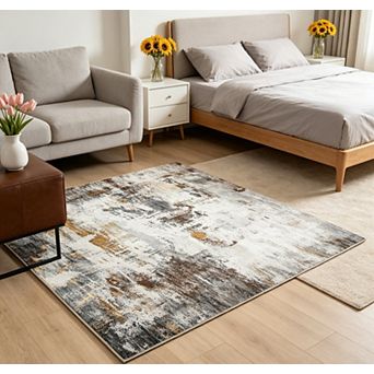 Modern Abstract Area Rug Washable Rug Stain Resistant Carpet Living Room Rug Folding Area Rug