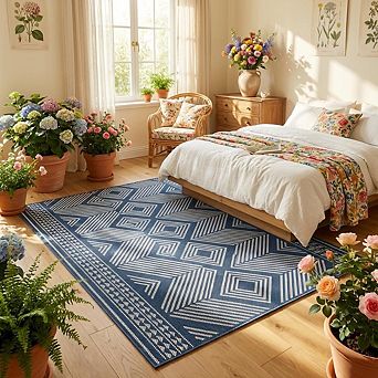 Modern Striped Area Rug Plaid Area Rug Washable Rugs Stain Resistant Floor Cover Ultra Soft Carpet