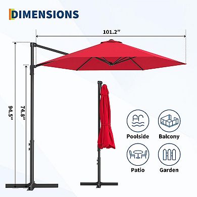 UV-Resistant 9FT Cantilever Patio Umbrella