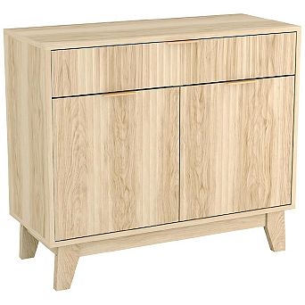 Fluted Buffet Cabinet with Storage, Sideboard Cabinet with Adjustable Shelf and Drawer