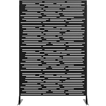 Freestanding Outdoor Privacy Screen Fence,Rustproof Weather Resistant Metal Panel