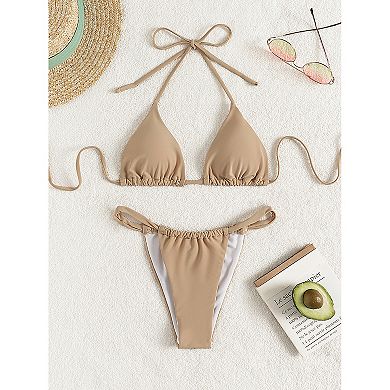 Bikini Sets for Women Two Piece High Cut Bathing Suit Ruched Swimsuit