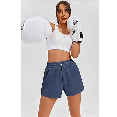 blueming Summer Skorts Drawstring Elastic Waist Pockets Athleisure Loose Casual Bottoms