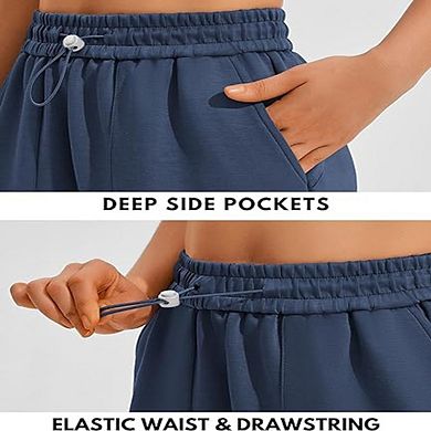 blueming Summer Skorts Drawstring Elastic Waist Pockets Athleisure Loose Casual Bottoms