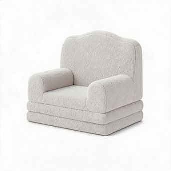 Children Couch Sofa, Extra Wide Toddler Chair with 2-in-1 Convertible Design,Sofa Bed