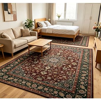 Vintage Living Room Area Rug Soft Washable Oriental Traditional Distressed Farmhouse Rugs