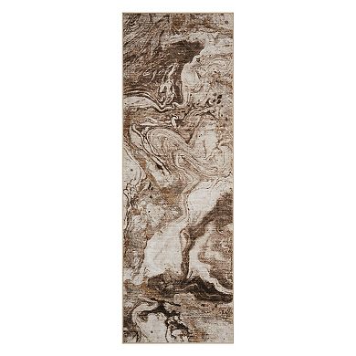 Washable Boho Rug Modern Abstract Low Pile Non-Slip Carpet for Bedroom Entryway Office Dining Table