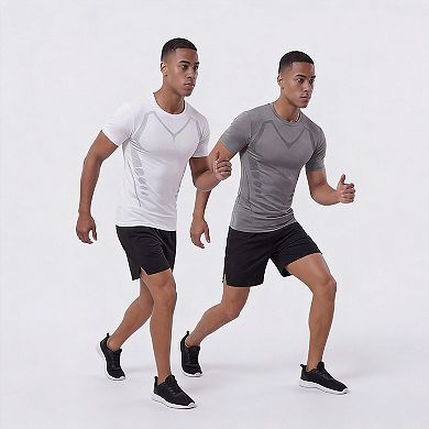 5 Pack Mens Workout Shirts Short Sleeve Gym Running Athletic Tee