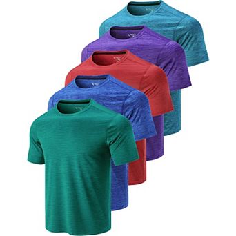5-Pack Men's Quick Dry Athletic Workout T-Shirts