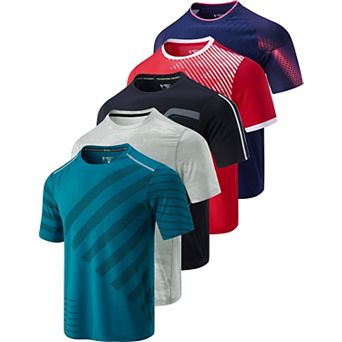 5-Pack Men's Quick Dry Athletic Workout T-Shirts