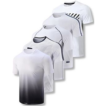 5-Pack Men's Quick Dry Athletic Workout T-Shirts