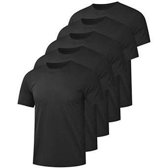 5 Pack Men Mesh Workout Shirts Dry Fit Athletic T-shirt