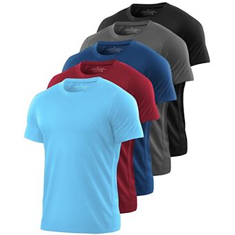 5 Pack Men Mesh Workout Shirts Dry Fit Athletic T-shirt