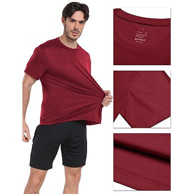 5 Pack Men Athletic Running Gym Quick Dry Short Sleeve Performance T Shirt