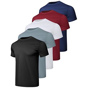 5 Pack Men Athletic Running Gym Quick Dry Short Sleeve Performance T Shirt