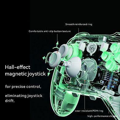 Sonicgrace Wireless Gaming Controller with RGB Light & Charging Dock for PC, Android & iOS