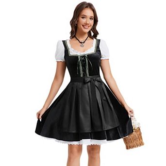 Womens Dress Oktoberfest Costume German Bavarian Beer Dirndl 2 pc Dress