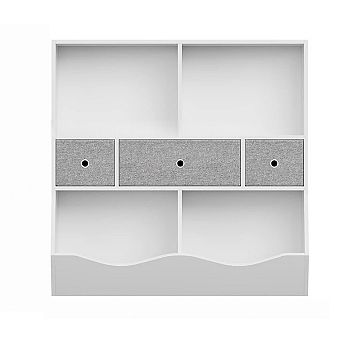 Bookshelf with Toy Storage and Drawers, Multi-Shelf Bookcase with Cubby Organizer Cabinet
