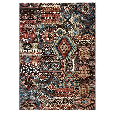 Washable Vintage Patchwork Rug Non Slip Rug Throw Floor Cover Foldable Carpet