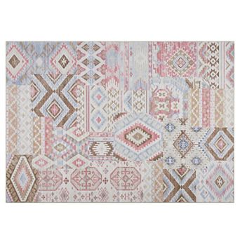 Washable Vintage Patchwork Rug Non Slip Rug Throw Floor Cover Foldable Carpet