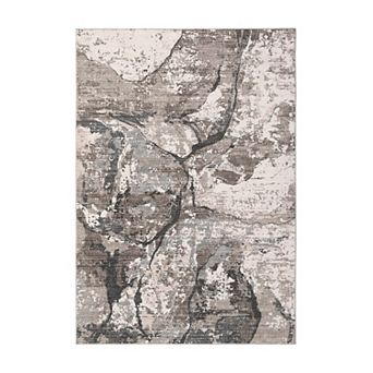 Abstract Marble Print Machine Washable Area Rug Low-Pile Non-Slip Carpet for Living Room Bedroom