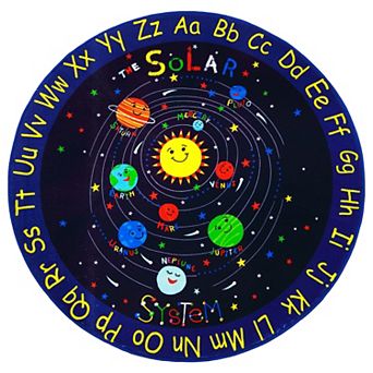 Kids Alphabet Educational Machine Washable Area Rug Low-Pile Non-Slip Carpet for Playroom Bedroom