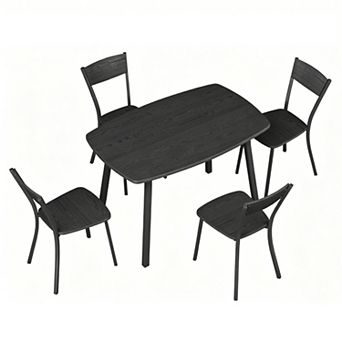 5 pc Dining Table Set for 4, 43" Kitchen Table and Chairs Set of 4, Dining Room Table Set