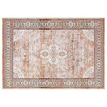 Washable Area Rug Non Slip Non Shedding Rug Retro Rugs Vintage Foldable Stain Resistant Carpet