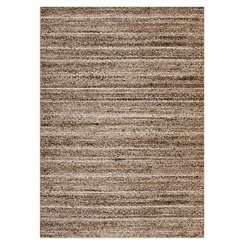 Modern Textured Striped Woven Washable Area Rug Soft Low Pile Non-Slip Carpet for Kitchen Bedroom