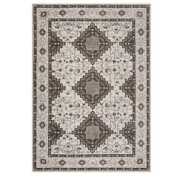 Boho Vintage Rug Non Slip Washable Rug Distressed Floral Foldable Carpet for Bedroom Living Room