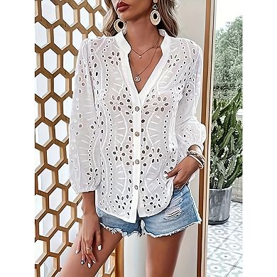 Blueming Womens Long Sleeve Shirts Casual Button Down Collared Tops Pocket Blouse