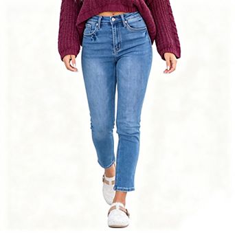 Women's High Waist Stretch Slim Fit Cropped Ankle Skinny Jeans Summer Fall Casual Soft Pants Pockets