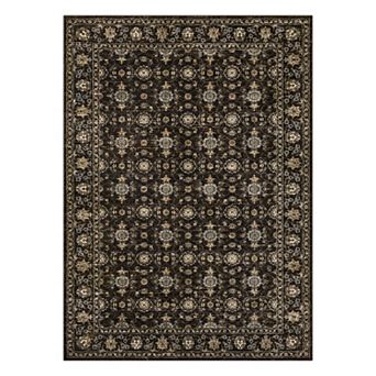 Oriental Washable Area Rug Vintage Soft Non-Slip Low-Pile Carpet for Bedroom Living Room Dining Room