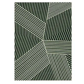 Modern Geometric Machine Washable Area Rug Low Pile Non-slip Stain Resistant Pet-Friendly Carpet