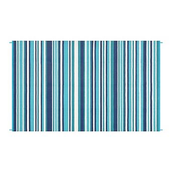 Waterproof Reversible Outdoor Rug Modern Geometric Plastic Patio Carpet Washable Portable for Deck