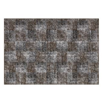 Washable Area Rug Modern Abstract Rug Non Slip Rug Low Pile Rugs Checkered Rug Foldable Carpet