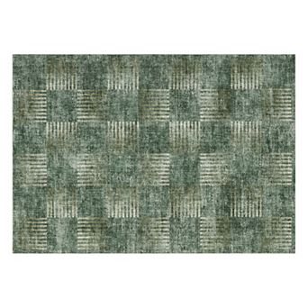Washable Area Rug Modern Abstract Rug Non Slip Rug Low Pile Rugs Checkered Rug Foldable Carpet