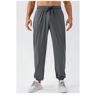 Men's Quick Dry Jogger Pants Lightweight Drawstring Athletic Workout Casual Trousers with Pockets