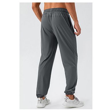 Men's Quick Dry Jogger Pants Lightweight Drawstring Athletic Workout Casual Trousers with Pockets