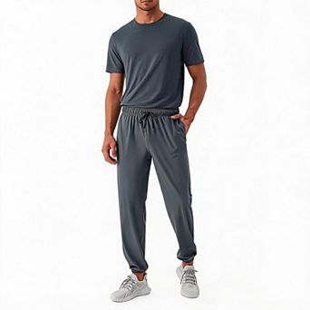 Men's Quick Dry Jogger Pants Lightweight Drawstring Athletic Workout Casual Trousers with Pockets