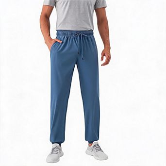 Men's Quick Dry Jogger Pants Lightweight Drawstring Athletic Workout Casual Trousers with Pockets