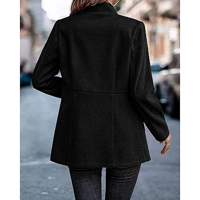 Women Open Front Blazer Long Sleeve Casual Business Suit Jacket with Side Pockets