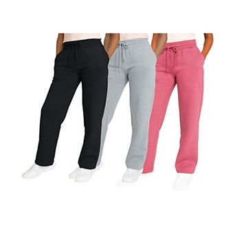 Blue Ice Women's Heavyweight Wide Leg Loose Fit Fleece Sweatpants-3 Pack