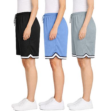 Jump Start Women's Loose Fit Moisture-Wicking Performance Shorts-3 Pack