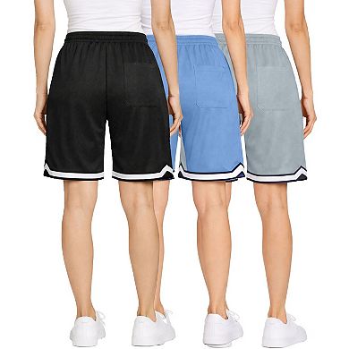 Jump Start Women's Loose Fit Moisture-Wicking Performance Shorts-3 Pack