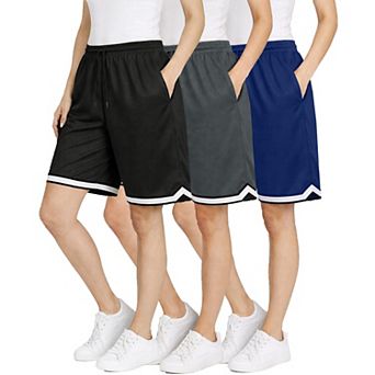 Jump Start Women's Loose Fit Moisture-Wicking Performance Shorts-3 Pack