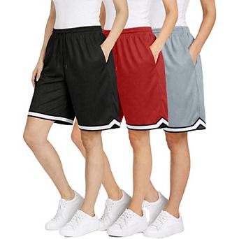 Jump Start Women's Loose Fit Moisture-Wicking Performance Shorts-3 Pack