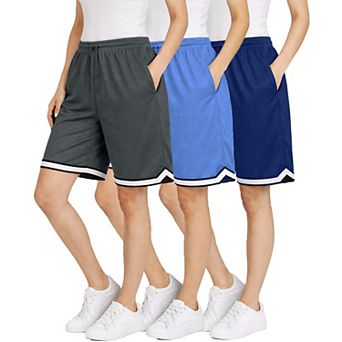 Jump Start Women's Loose Fit Moisture-Wicking Performance Shorts-3 Pack